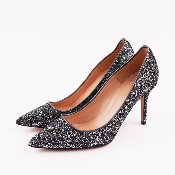 New JCREW Elsie Pumps in Gunmetal Glitter - Picture 6 of 7